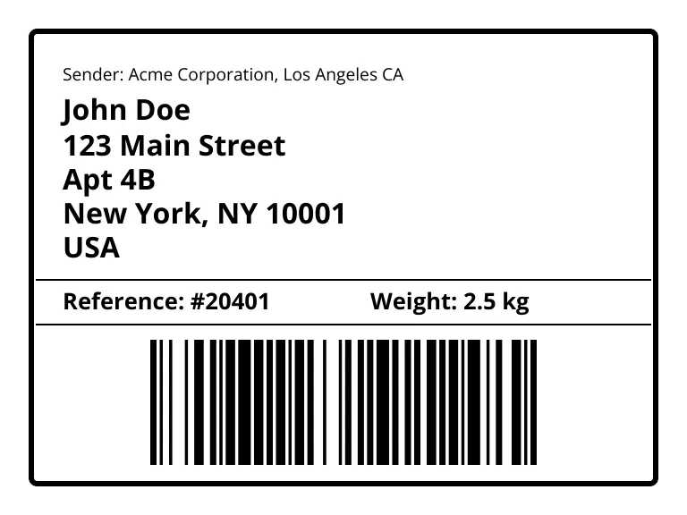 Shipping Label (4x3)