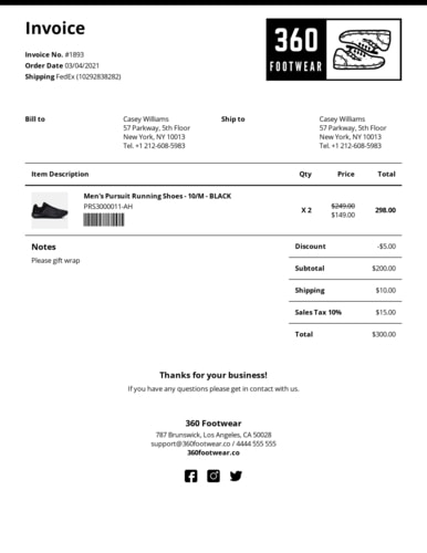 Invoice PDF Document