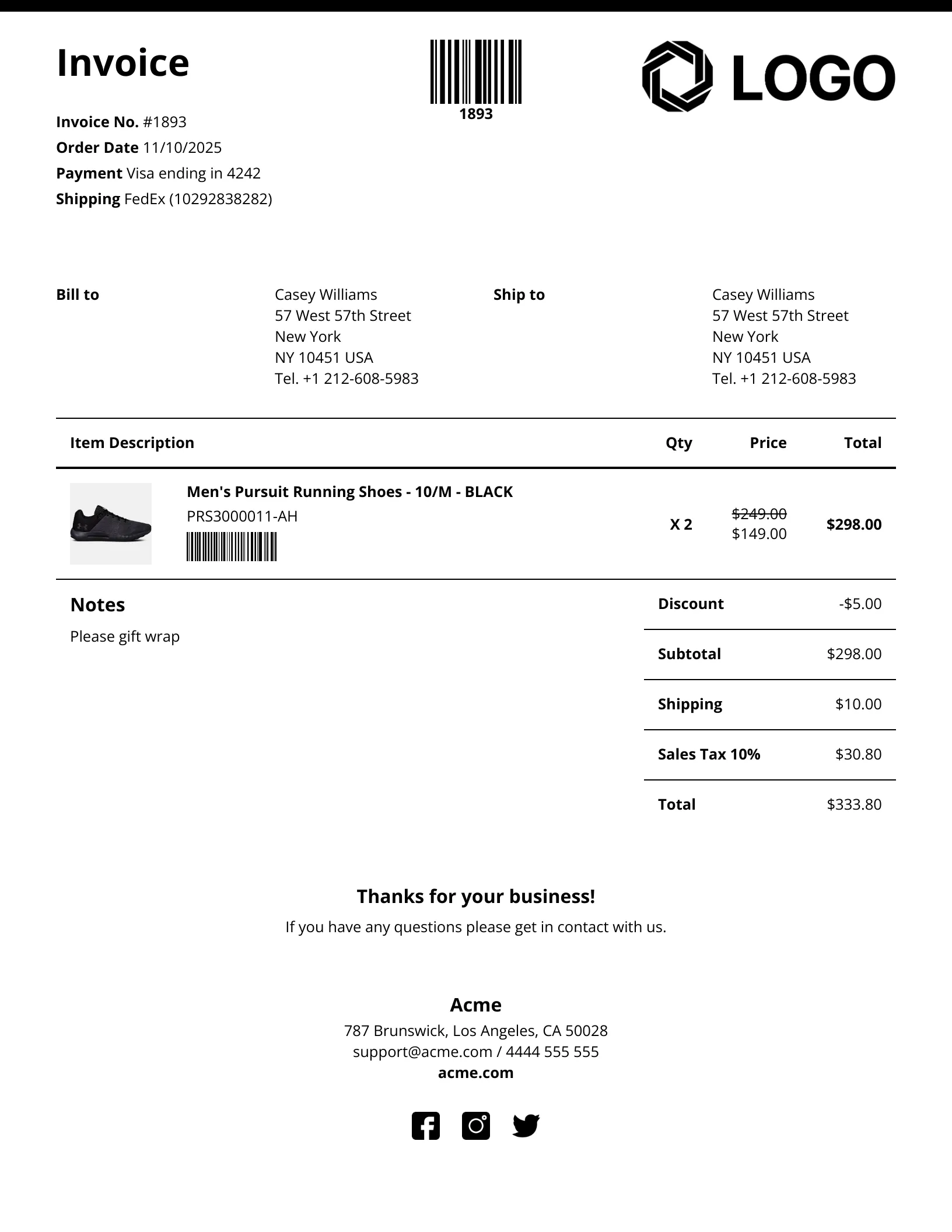 Invoice (detailed)